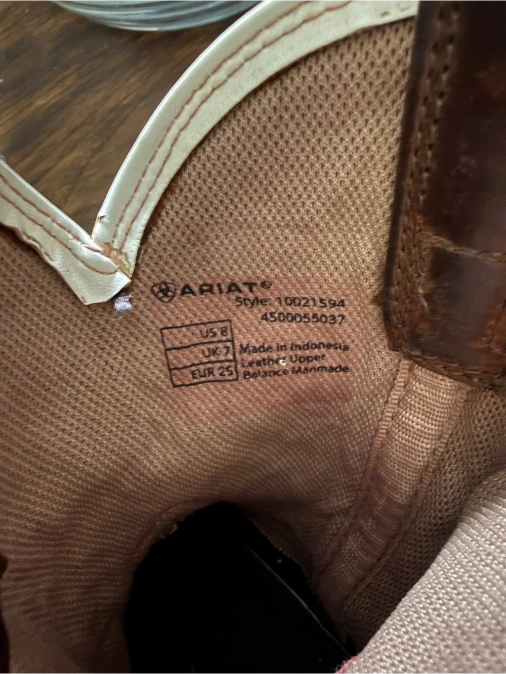 Ariat Pink and Brown Kids Western Boots